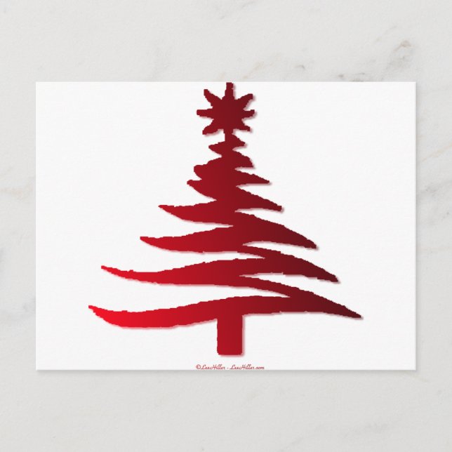 Cartes Pour Fêtes Annuelles Arbre de Noël Rouge (Devant)