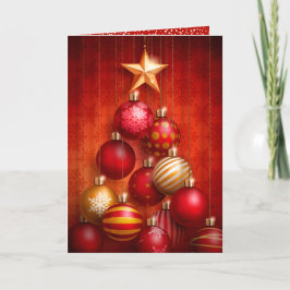 Cartes Pour Fêtes Annuelles Arbre de Noël Rouge