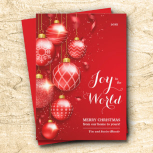 Cartes Pour Fêtes Annuelles Arbre de Noël Rouge Joie au monde