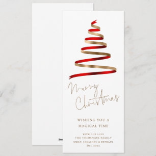 Cartes Pour Fêtes Annuelles Arbre de Noël Rouge or Joyeux Noël