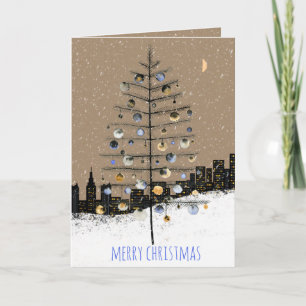 Cartes Pour Fêtes Annuelles Arbre de Noël rustique Kraft