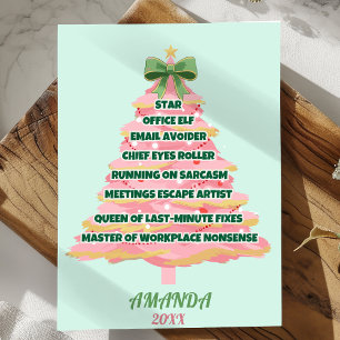 Cartes Pour Fêtes Annuelles Arbre de Noël sarcastique drôle Coworker personnal