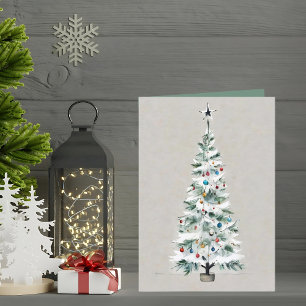 Cartes Pour Fêtes Annuelles Arbre de Noël simple et élégant Texte personnalisé