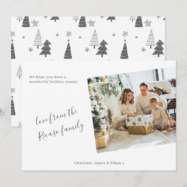 Cartes Pour Fêtes Annuelles Arbre de Noël simple et personnalisé (Devant / Derrière)