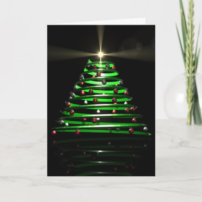 Cartes Pour Fêtes Annuelles Arbre de Noël stylisé (Devant)