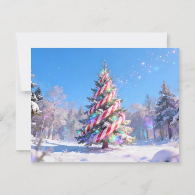 Cartes Pour Fêtes Annuelles Arbre de Noël Sucre de canne magique (Devant)