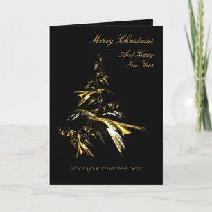Cartes Pour Fêtes Annuelles Arbre de Noël sur Noir 001