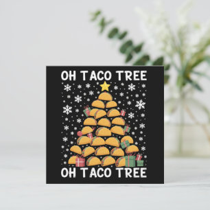 Cartes Pour Fêtes Annuelles Arbre de Noël Tacos Drôle Xmas Foodie Mexicain 