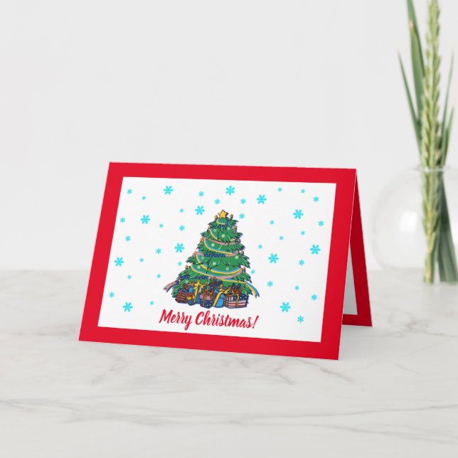 Cartes Pour Fêtes Annuelles Arbre de Noël ukrainien américain (Devant)