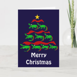 Cartes Pour Fêtes Annuelles Arbre de Noël unique d'art d'alligator d'amusement