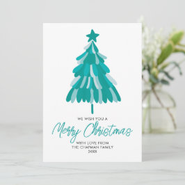 Cartes Pour Fêtes Annuelles Arbre de Noël vert turquoise