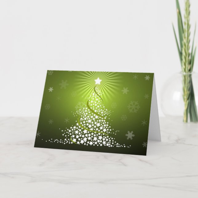 Cartes Pour Fêtes Annuelles Arbre de Noël vert Vector (Devant)