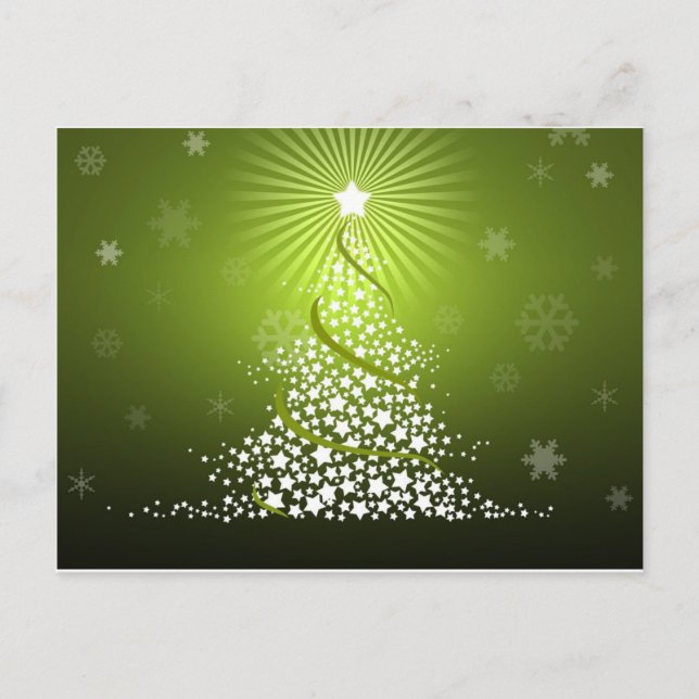 Cartes Pour Fêtes Annuelles Arbre de Noël vert Vector (Devant)