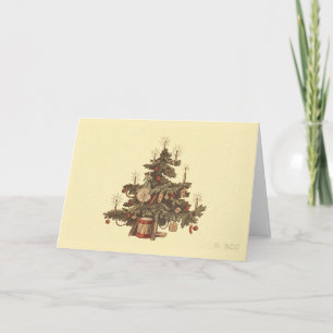 Cartes Pour Fêtes Annuelles Arbre de Noël Vintage