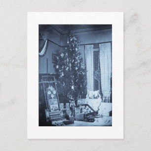 Cartes Pour Fêtes Annuelles Arbre de Noël Vintage le matin de Noël