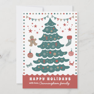 Cartes Pour Fêtes Annuelles Arbre de Noël Whimsical et amusant