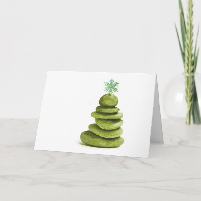 Cartes Pour Fêtes Annuelles Arbre de Noël zen (Devant)