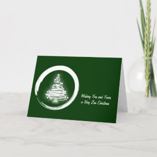 Cartes Pour Fêtes Annuelles Arbre de Noël Zen Blanc