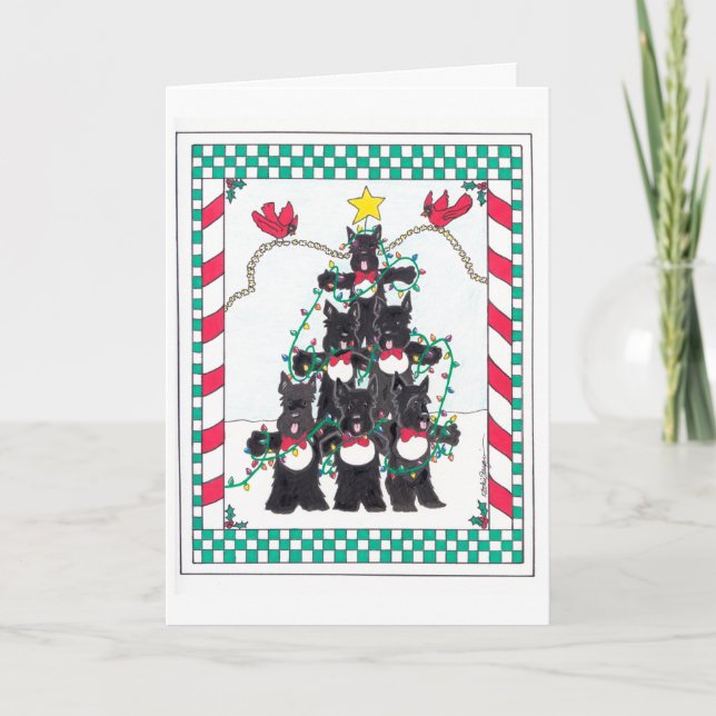 CARTES POUR FÊTES ANNUELLES ARBRE DE SCOTTIE (Devant)