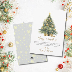 Cartes Pour Fêtes Annuelles Arbre de script élégant non photo aquarelle Noël