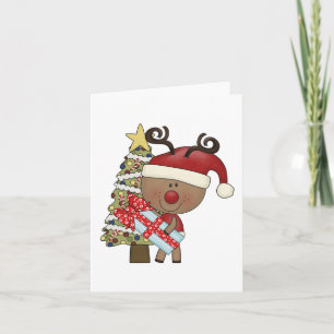 Cartes Pour Fêtes Annuelles Arbre de vacances de renne de Rudy