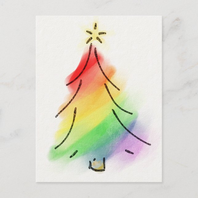 Cartes Pour Fêtes Annuelles Arbre de vacances Rainbow (Devant)