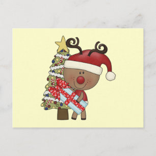Cartes Pour Fêtes Annuelles Arbre de vacances Rudy Reindeer