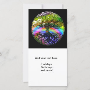 Cartes Pour Fêtes Annuelles Arbre de vie avec Rainbow Heart