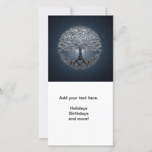 Cartes Pour Fêtes Annuelles Arbre de vie Ciel bleu nuit paisible
