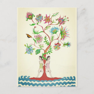 Cartes Pour Fêtes Annuelles Arbre de vie. La flore et la faune