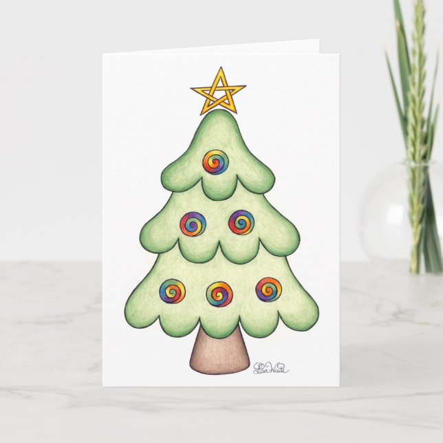 Cartes Pour Fêtes Annuelles Arbre de Yule (Devant)