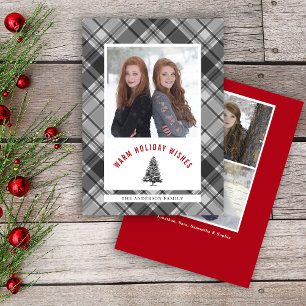 Cartes Pour Fêtes Annuelles Arbre d'épinette plaqué Noël 2 Photos
