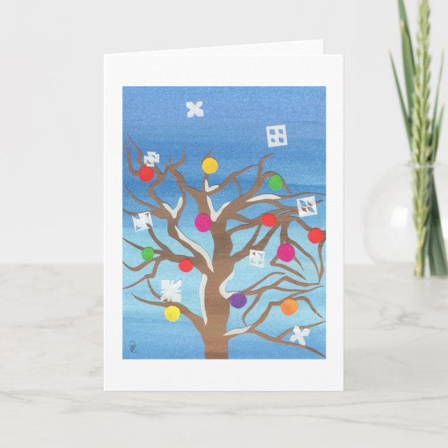 Cartes Pour Fêtes Annuelles Arbre d'hiver (Devant)
