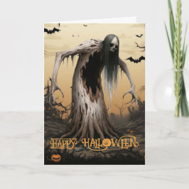 Cartes Pour Fêtes Annuelles Arbre effrayant ensorcelé Halloween