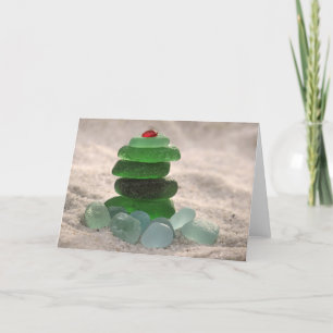 Cartes Pour Fêtes Annuelles Arbre en verre de mer