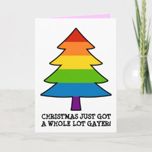 Cartes Pour Fêtes Annuelles Arbre gai de Noël d'arc-en-ciel
