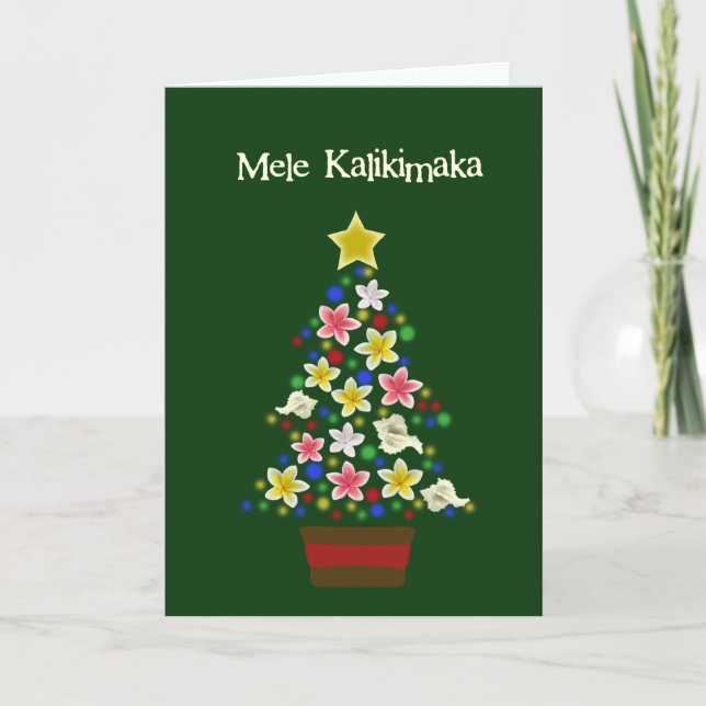 Cartes Pour Fêtes Annuelles Arbre hawaïen (Devant)