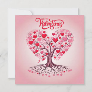 Cartes Pour Fêtes Annuelles Arbre Heureuse Sainte-Valentin de l'amour