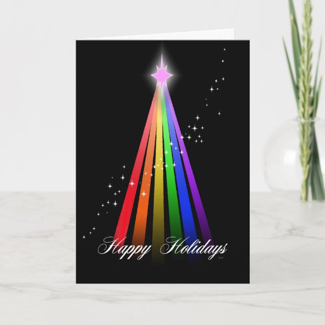 Cartes Pour Fêtes Annuelles Arbre léger d'arc-en-ciel (Devant)