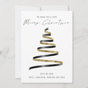 Cartes Pour Fêtes Annuelles Arbre Noir Or 2025 Calendrier Joyeux Noël