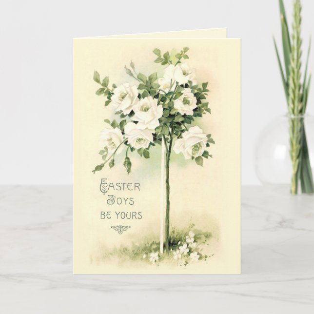 Cartes Pour Fêtes Annuelles Arbre Rose de Pâques (Devant)