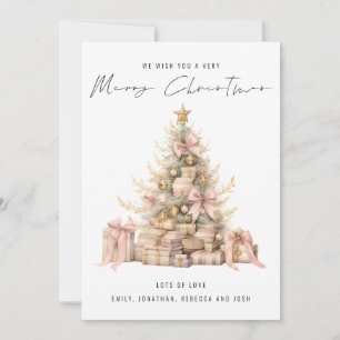 Cartes Pour Fêtes Annuelles Arbre Rose Gold Calendrier 2026 Joyeux Noël