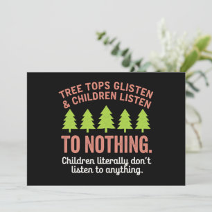 Cartes Pour Fêtes Annuelles Arbre scintille et les enfants n'écoutent rien ens