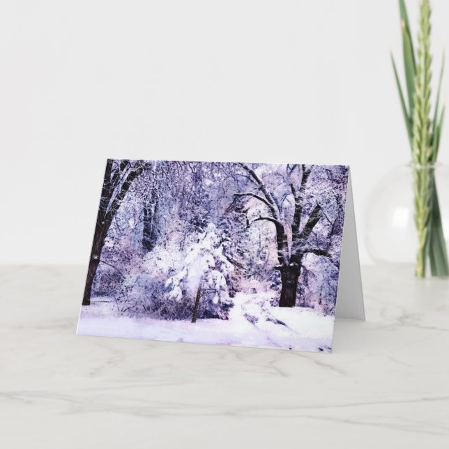 Cartes Pour Fêtes Annuelles Arbres dans la neige (Devant)