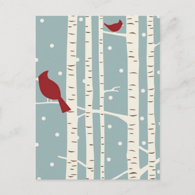 Cartes Pour Fêtes Annuelles arbres de bouleau (Devant)