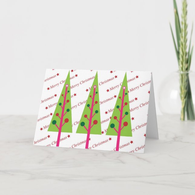 Cartes Pour Fêtes Annuelles Arbres de Noël (Devant)