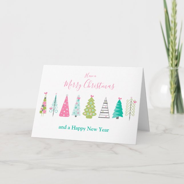 Cartes Pour Fêtes Annuelles Arbres de Noël (Devant)