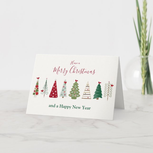 Cartes Pour Fêtes Annuelles Arbres de Noël (Devant)
