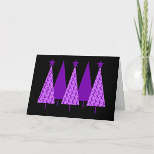 Cartes Pour Fêtes Annuelles Arbres de Noël - Alzheimers Ruban violet