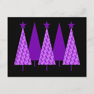 Cartes Pour Fêtes Annuelles Arbres de Noël - Alzheimers Ruban violet